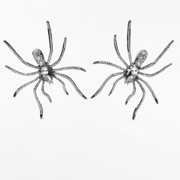ZARA SPIDER RHINESTONE EARRINGS - Picture 2 of 9